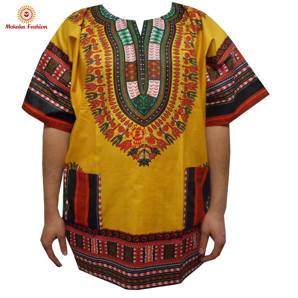 
Factory Wholesale Cotton African Pattern Print Various Colors Dashiki Men Clothing Shirt 