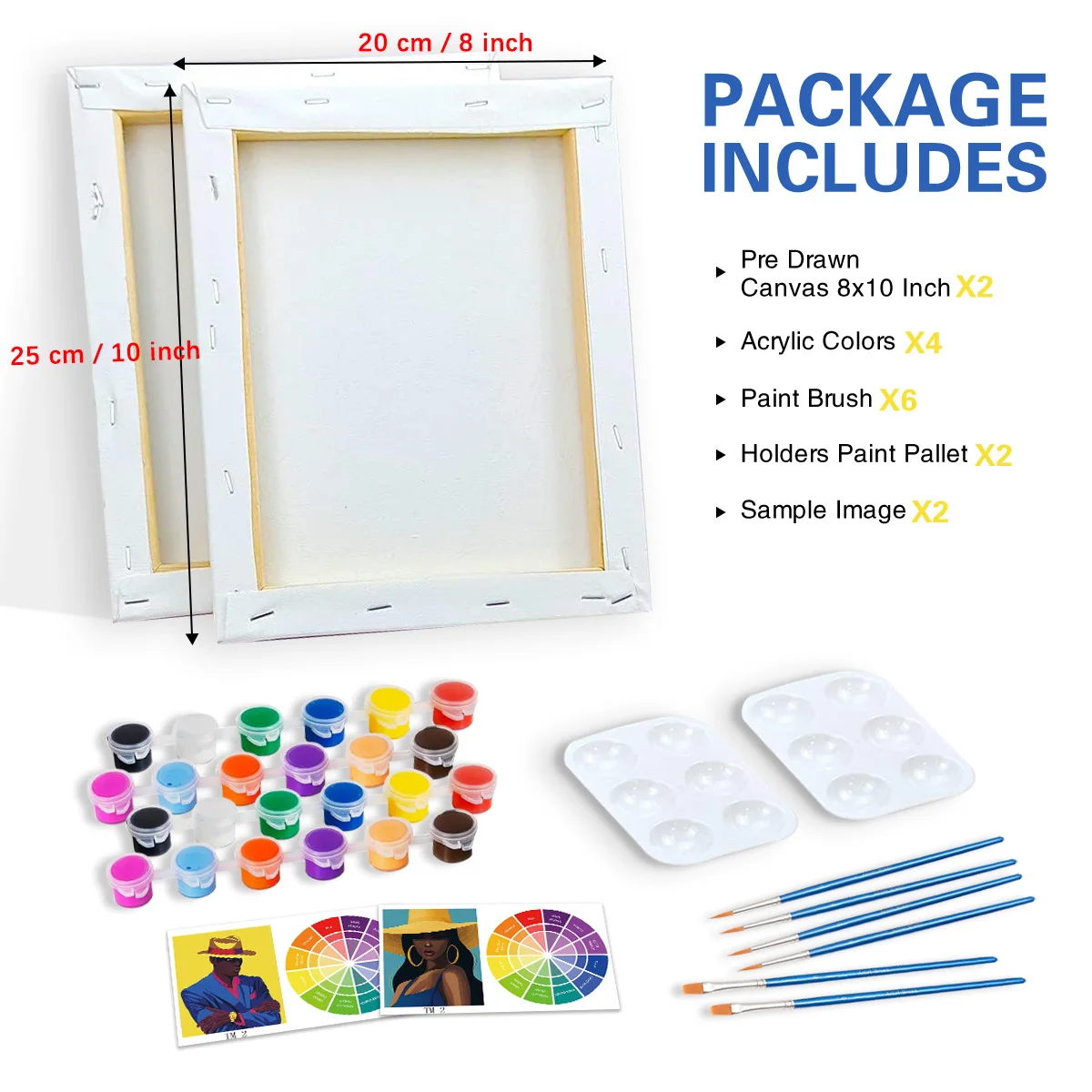 2pcs Framed Paint And Sip Kit Pre Drawn For Painting For Adults Stretched Canvases Painting Paint Party Kits