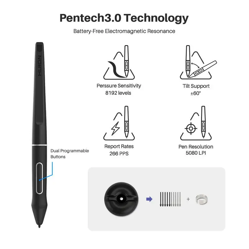 2022 Новый Huion ручка дисплея компьютера ноутбука графический планшет для рисования мониторов Kamvas Pro 13 2 5
