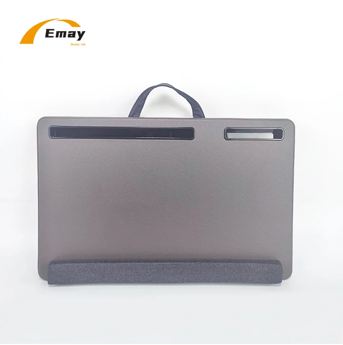 PU Surface Lap Tray With Pillow Cushion Desk Flexible laptop Table With Mouse Pad Phone Stand