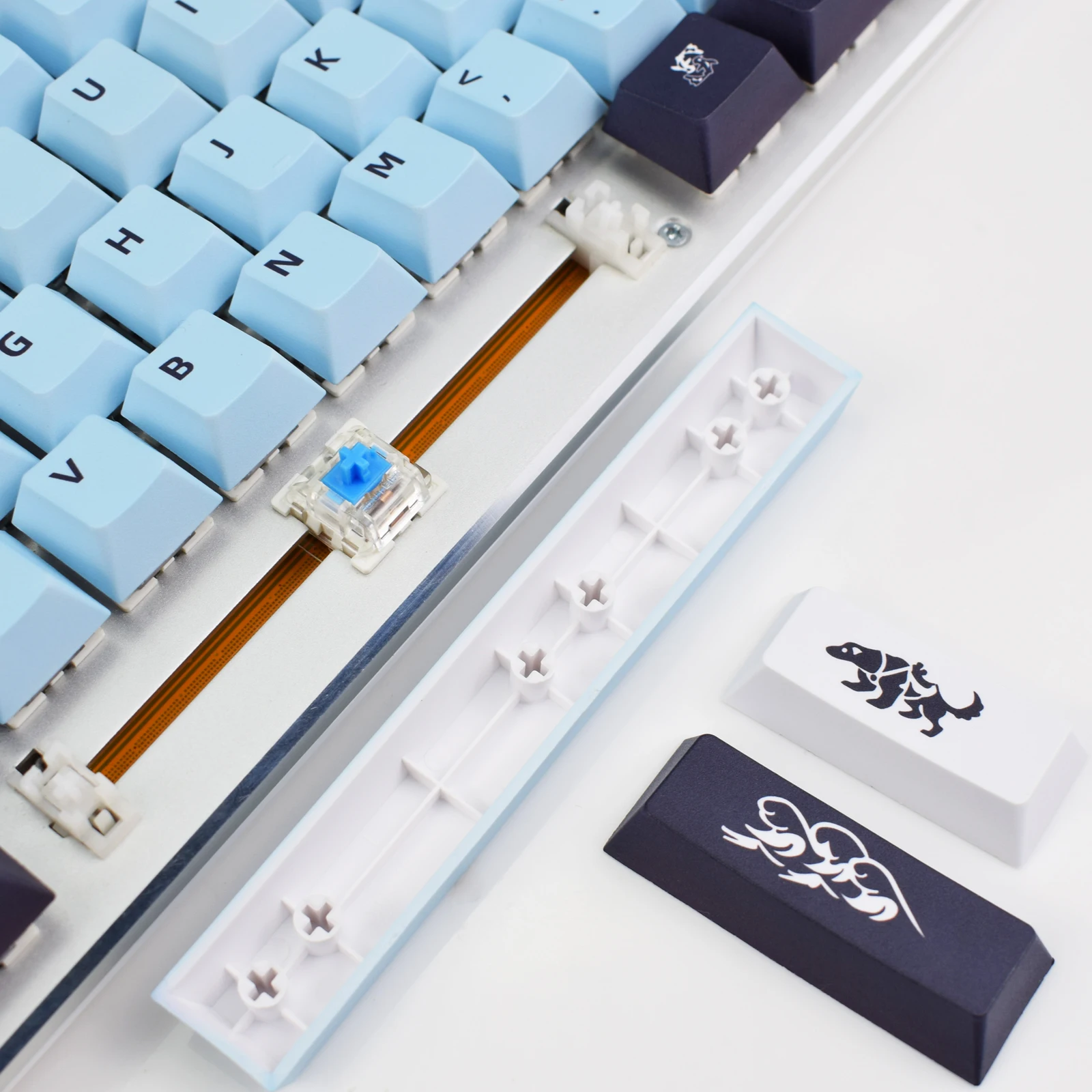 Mizu PBT Keycaps 132 Keys Dye Sublimation Custom Cherry Profile GMK Keycaps for Gaming MX Switch Mechanical Keyboard