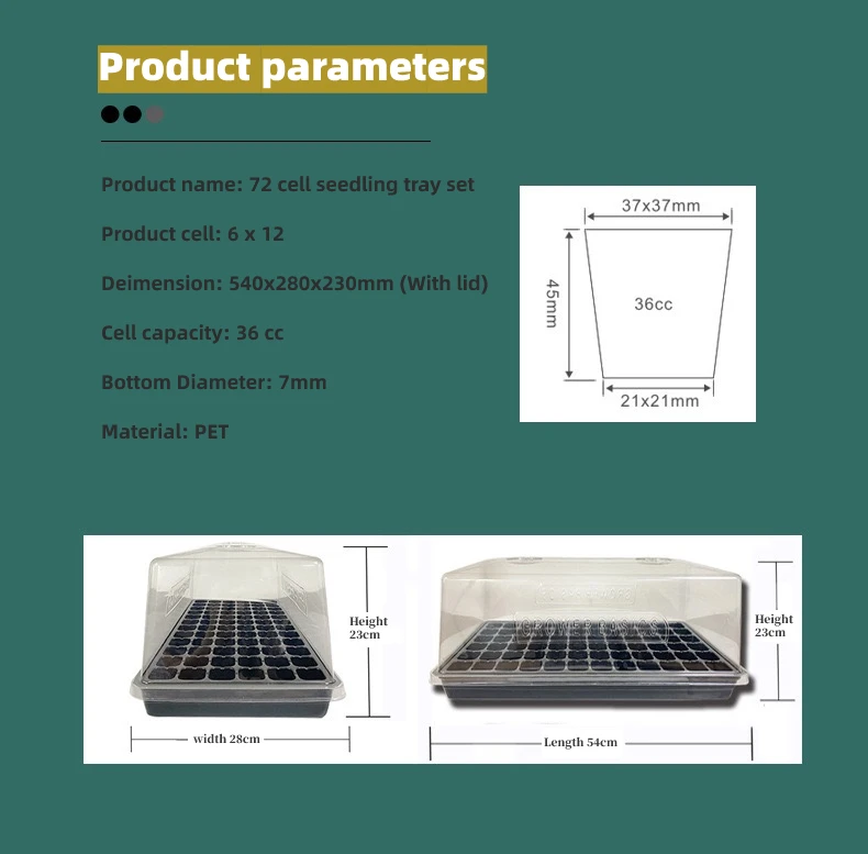 China Manufacturer Garden Propagation Tray Plant Seed Starter Tray with Dome Base Plastic Seedling Tray Nursery Planting