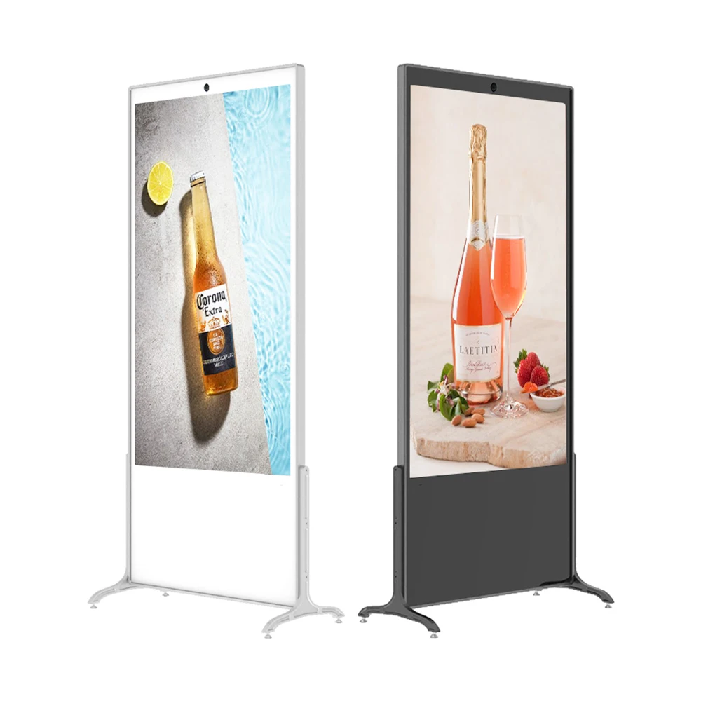 New coming H shape Freestanding touch screen Kiosk 43 inch Indoor Advertising Payer Built in camera Digital Signage and Displays