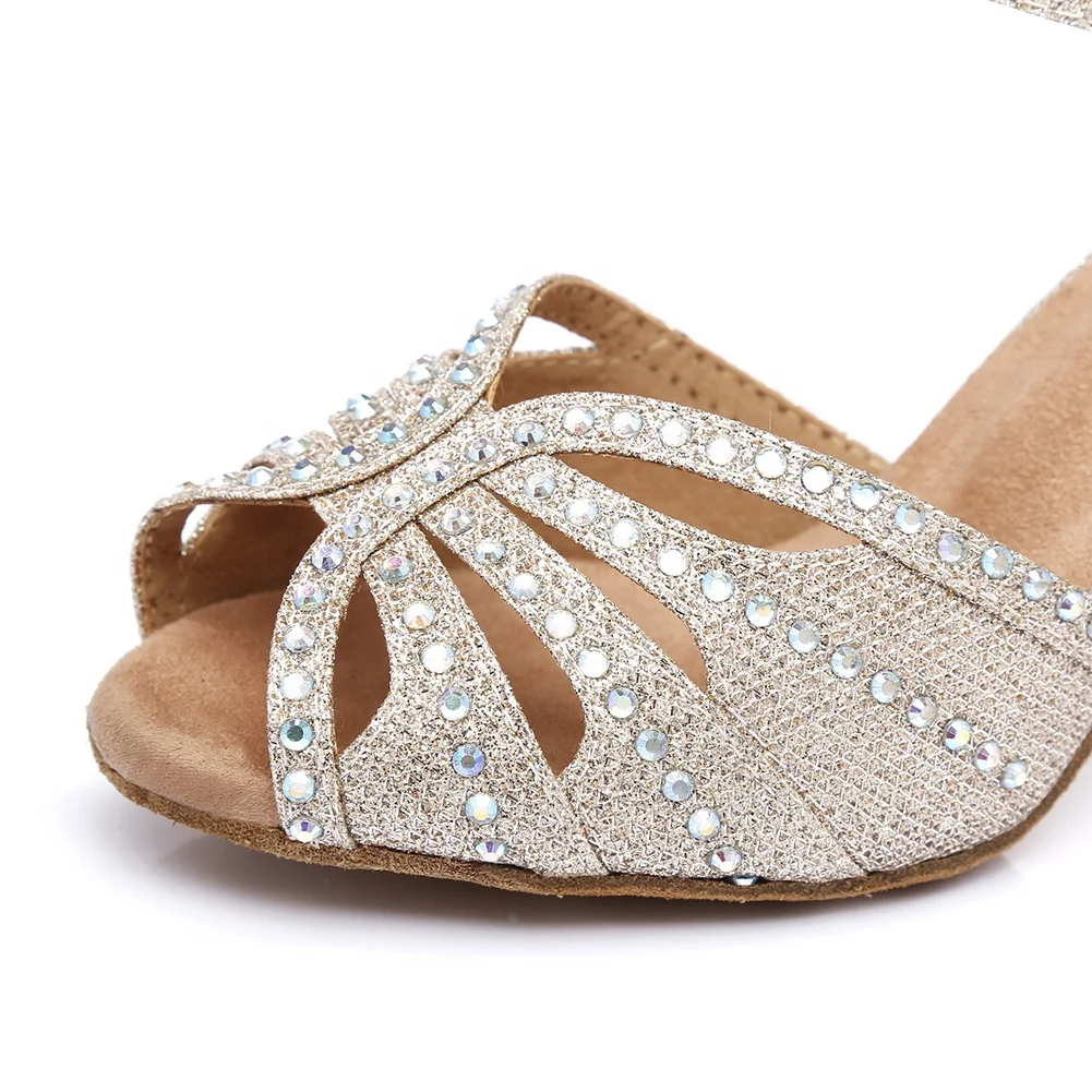 L375 women adult wholesale new style cloth flashing customizable ballroom dancing shoes