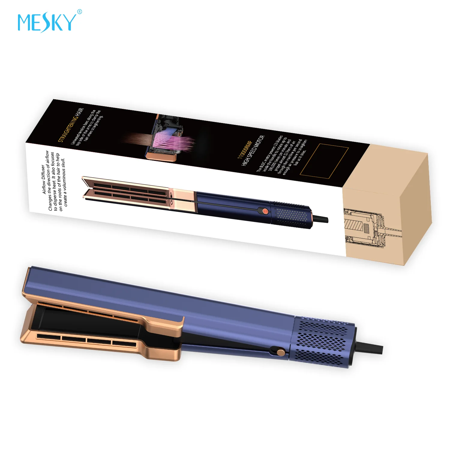 Mesky Hair Straightener New design Hot selling Ionic Flat Iron LCD Wide panel straightener OEM Customize Straightener