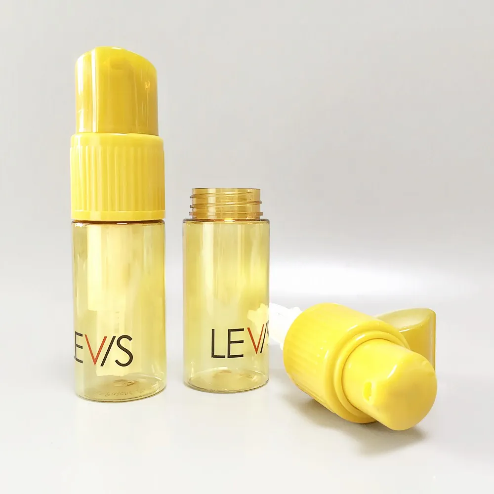 In Stock!! 60ml 2oz Plastic Clear Round Dry Powder Bottle Container with Cap