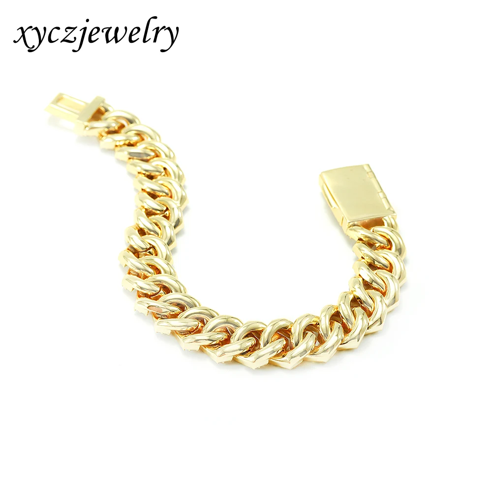 European and American popular hip-hop style luxury bracelet 18k gold-plated zircon bracelet