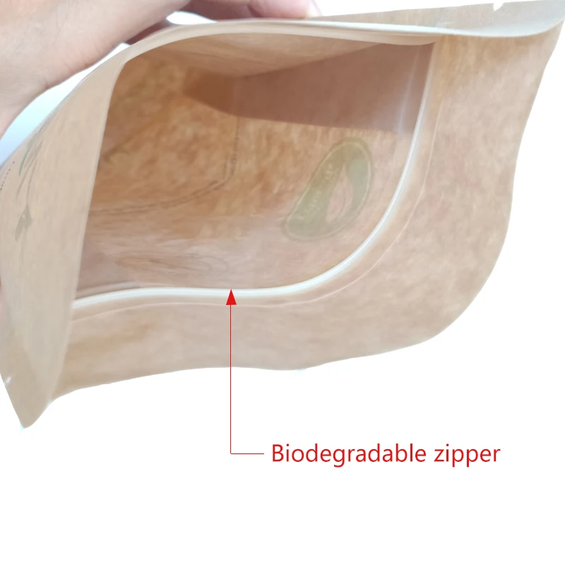 Экологически чистая биоразлагаемая упаковка для печати на заказ doypack kraft paper ziplock мешок вторичной