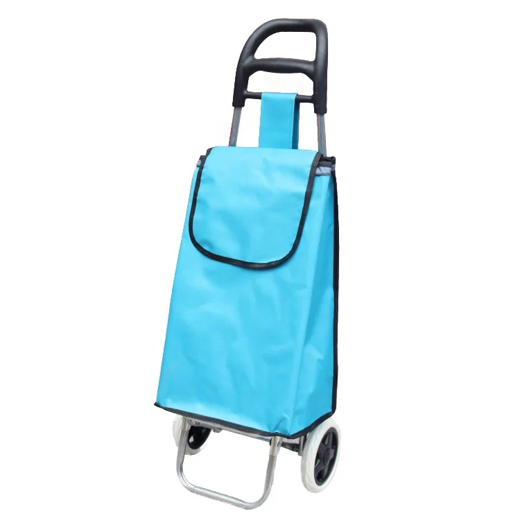 Hot Sale Reusable Supermarket Shopping Trolley Foldable Single Wheel Shopping Bag Cart With Large Handle