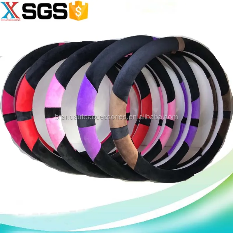 Wholesale Anti-slip car leather steering wheel cover in multi color