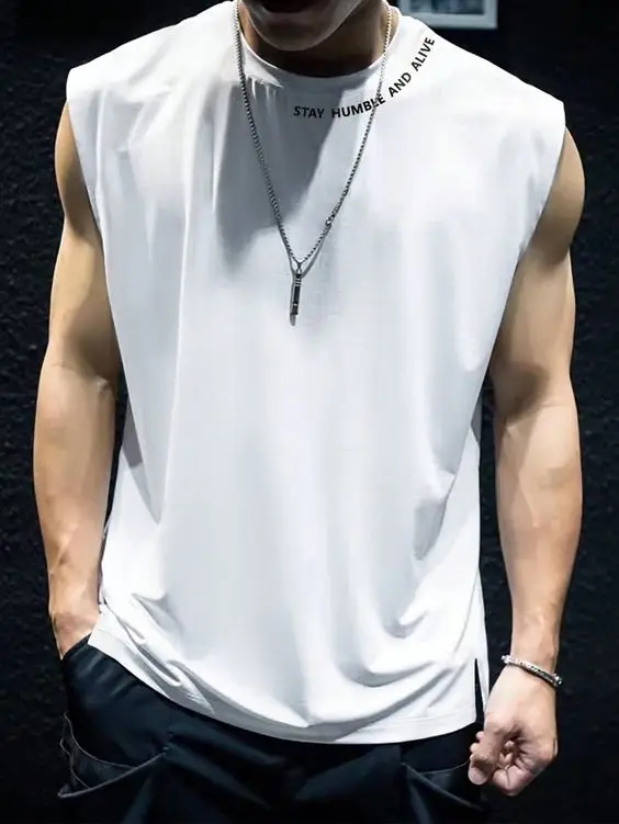 Wholesale Custom logo Cotton Running Singlet Muscle Athletic Shirts Sleeveless Fitness Wear Workout Men Gym Tank Top For Men