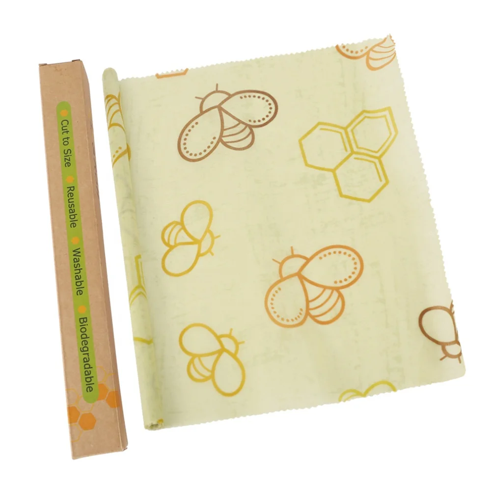 
Cling Film Reusable Beeswax Wrap roll Sustainable Food Storage for Sandwiches Cheese Fruit Bread 