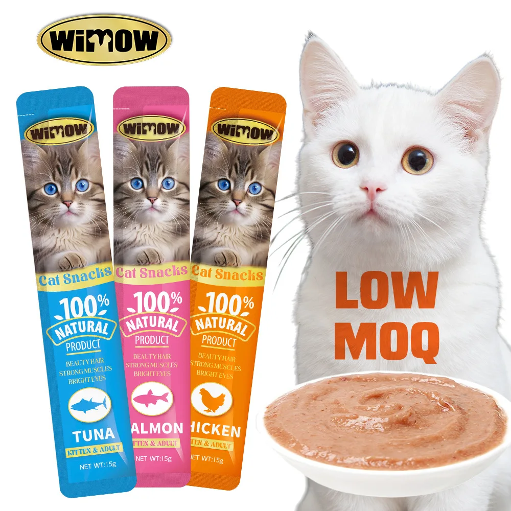 Оптовая продажа OEM cat сливочное лакомство ароматизаторы кошачьи полоски закуски для домашних животных 15 г мешочек Влажного корма