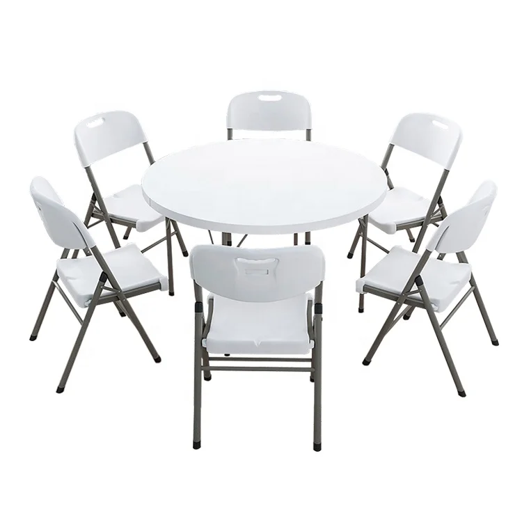 4ft HDPE складной круглый пластиковый стол и стул