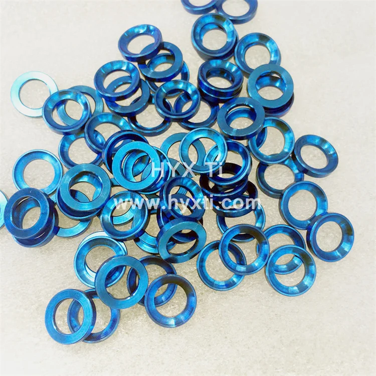 Customized CNC Rainbow  Titanium Convex And Concave Washers
