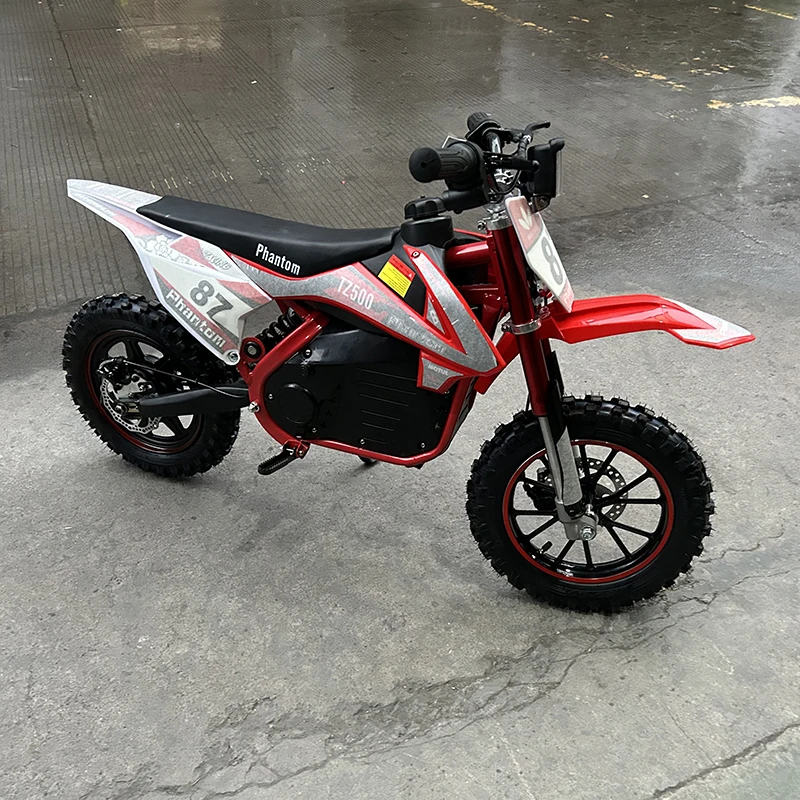High-Power 500W 800W Electric Mini Pit Bike Super Kids Dirt Bike with 36V 48V Motocross Motor 3-Wheel Motorcycle