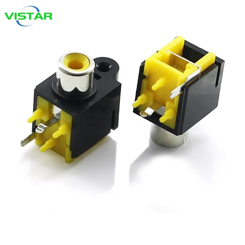 
2 pin Rca connector Female audio 90 degree right angle dip Rca Jack Socket 