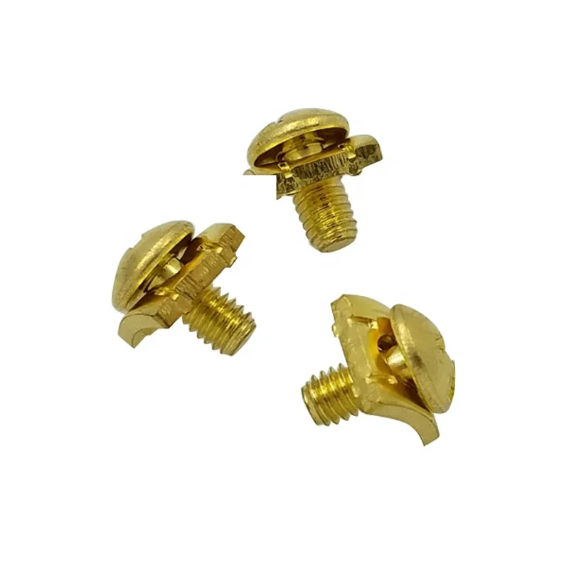 Newest M4 Terminal Box Use Cold Heading Pan Head Phillips Brass Sems Washer Screw With Rectangular Washer