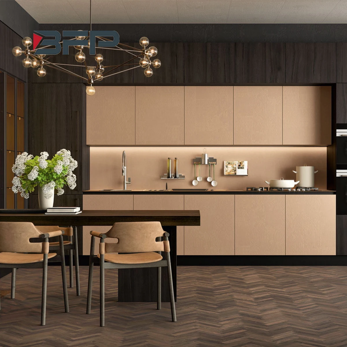 BFP Customize Modern Luxury Style Matt Lacquer Finish Style Kitchen for Individual House and Apartment
