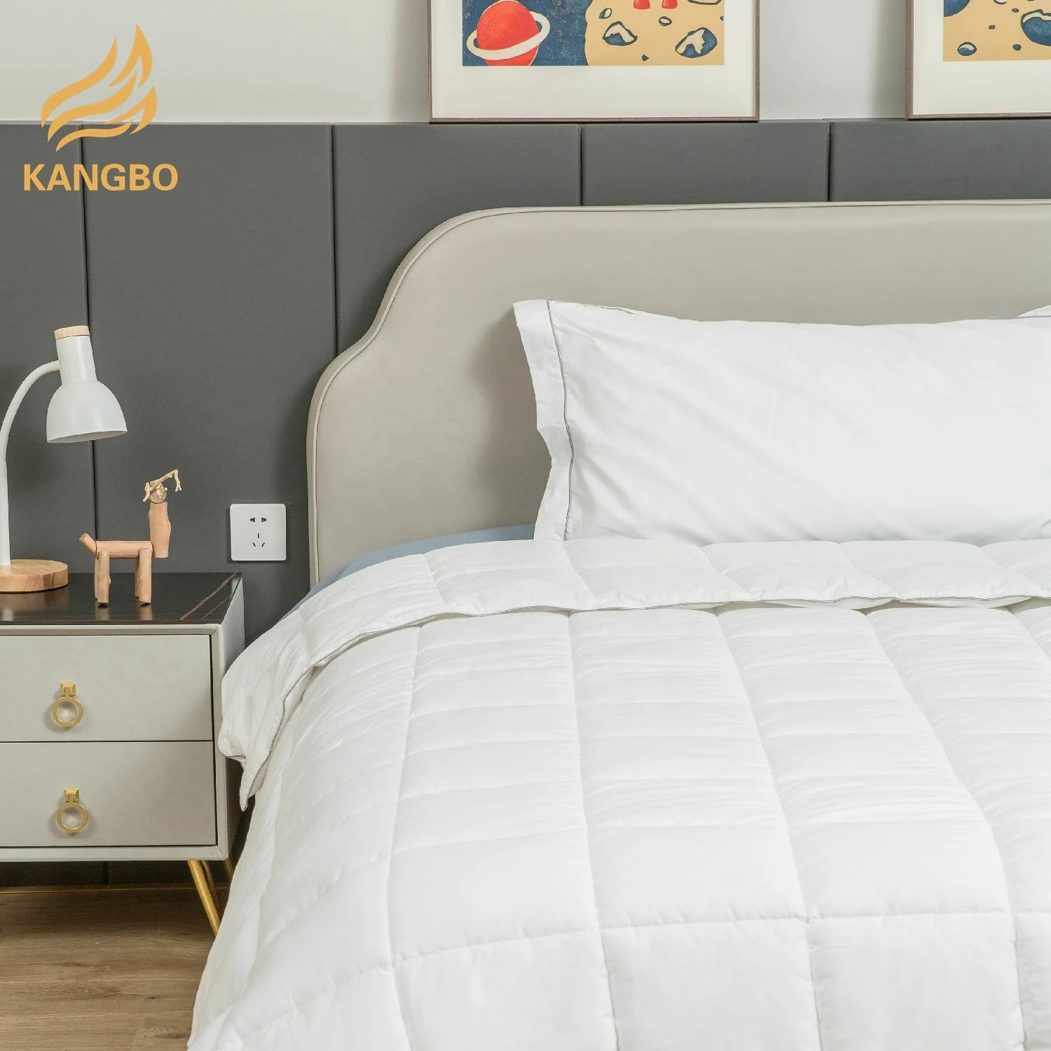 Home hotel white cotton fabric down alternative