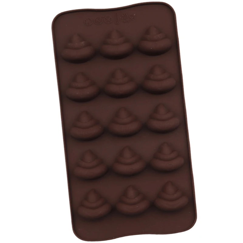 1219 hot sell spoof shit excrement shape silicone chocolate mold with 15 hole cake mold reusable home baker ICe tray resin