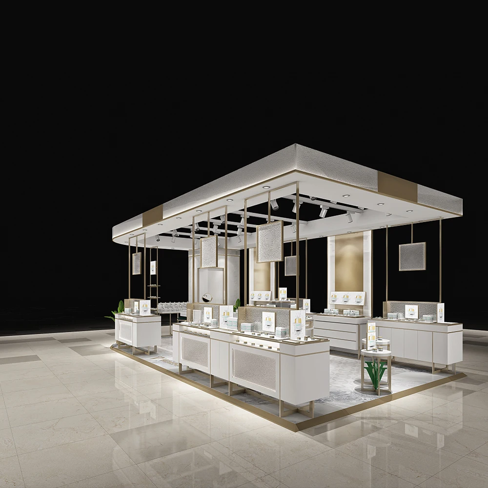 Modern luxury top jewellery shops interior showcase design ideas metal wood jewelry displays for store