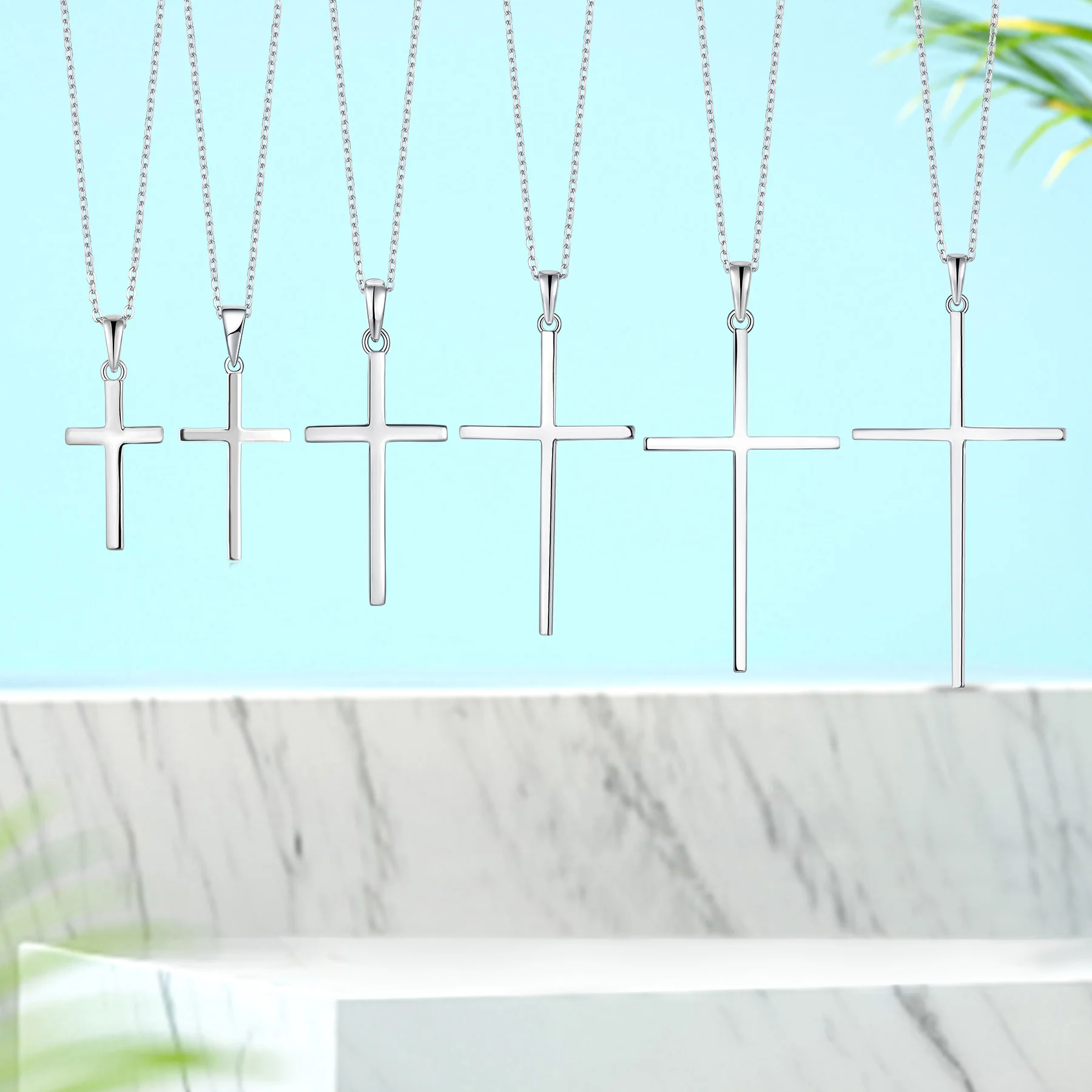 Wholesale America Hiphop Jewelry plain polished 925 sterling silver tiny cross pendant necklace