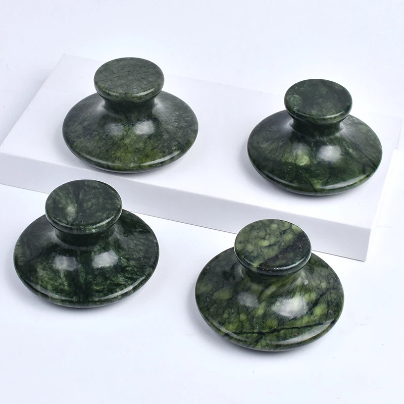 Real Natural Green White Jade Stone Mushroom Guasha Body Skincare Tool Custom Logo Anti-aging Big Face Gua Sha Massager