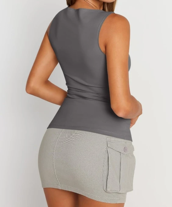 Women Casual Running Vest Sleeveless Tank Tops Fashion Solid Color Shirt Streetwear Summer Women Clothes