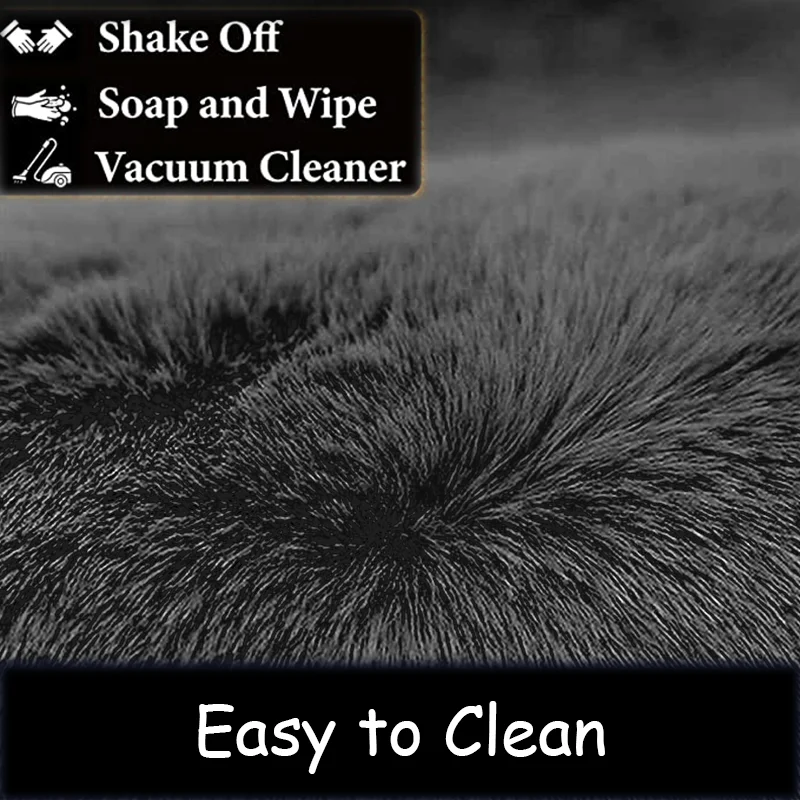 2023 Grey Solid Color Bedroom Carpet Fluffy Faux Rabbit Fur Carpet Large Rugs For Living Room Shaggy Carpets And Rugs for Home