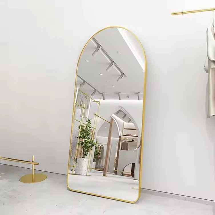 Minimalist Full Length Mirror With Unique Design High Shatter Resistant Metal Body Standing
