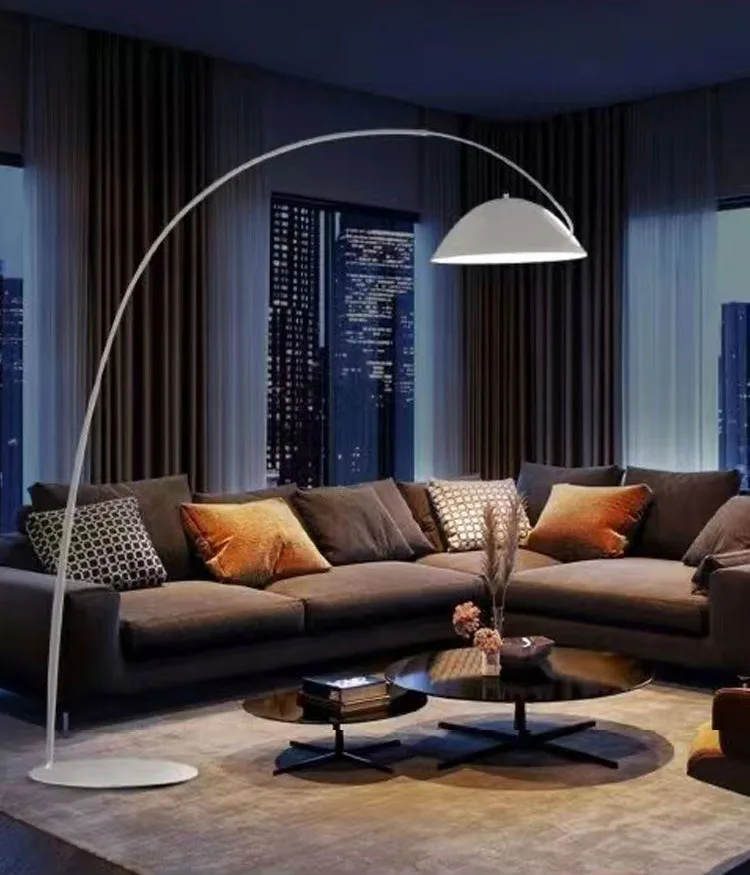 Nordic Design Arc Marble Base Led Gooseneck Standing Lamp Floor Light Hotel Living Room Bedroom Modern