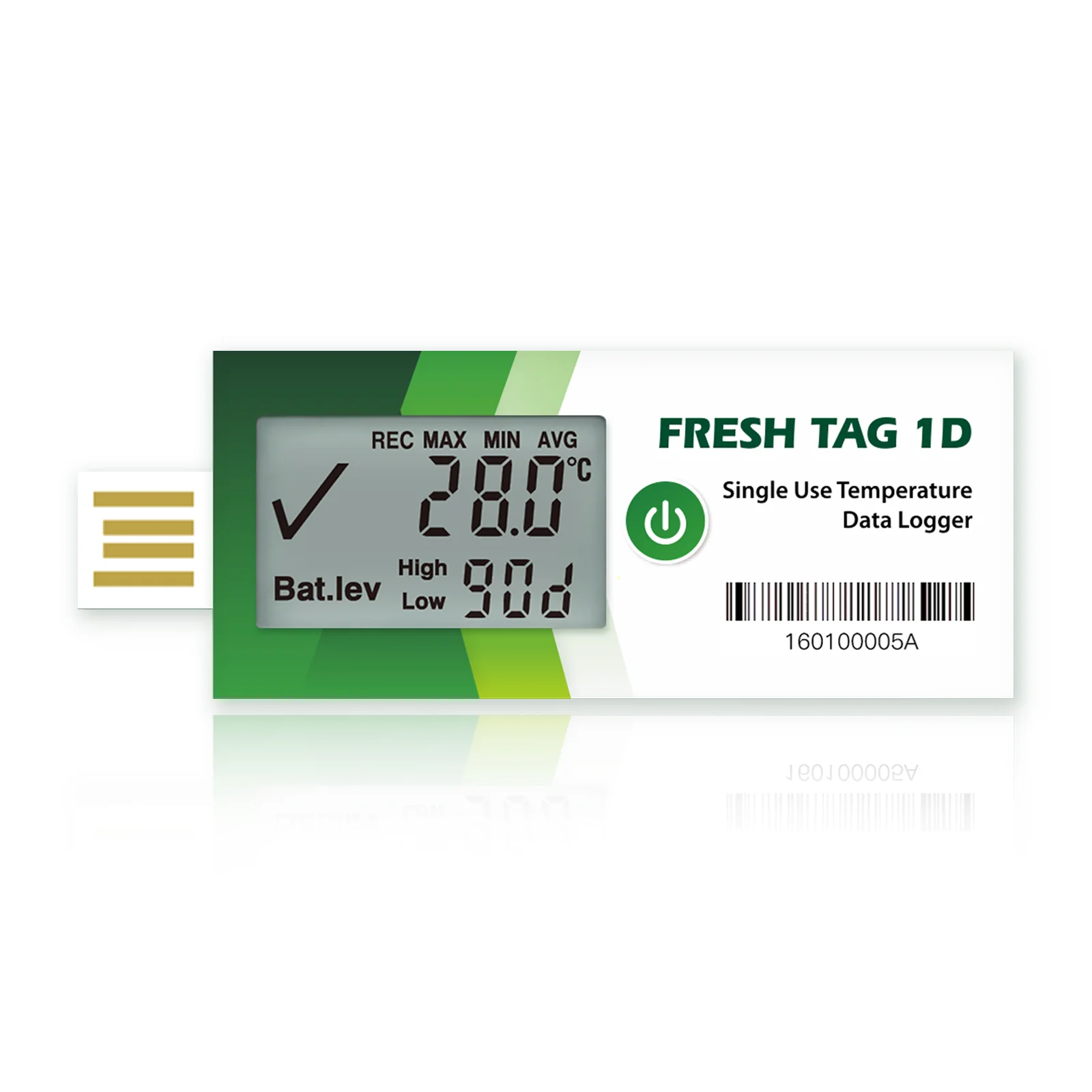 Freshliance Fresh Tag 1D data logger temperature sensor usb single use alarm temperature data logger