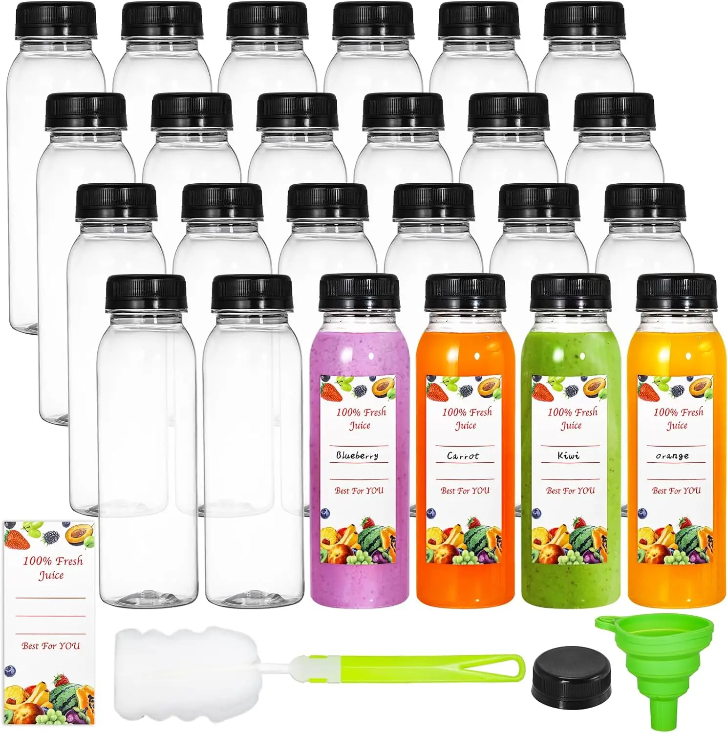 Hot Selling 250ml 12oz 16oz Disposable Clear Food Grade Pet Plastic Square Juice 500Ml Beverage Bottles With Tamper Proof Cap