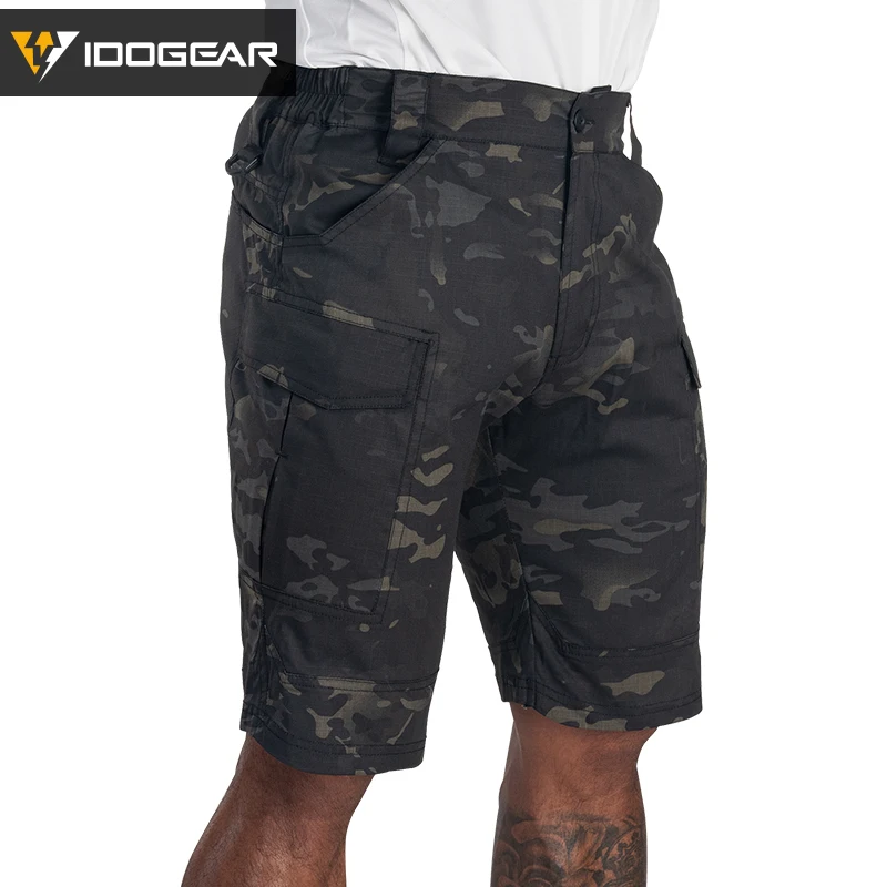 IDOGEAR Summer Elastic Camo Shorts Men Shorts Sports Duty Pants Tactical Cargo Shorts
