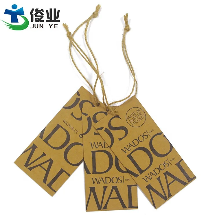 Рекламная акция, коричневая крафт-бумага, бесплатный дизайн, индивидуальная печать, цена, подвесные бирки, упаковочные этикетки