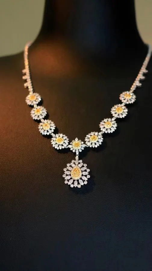 solid gold jewelry wholesale Pendant jewelry for women fashion 2022 with Diamond luxury jewelry american diamond necklace sets