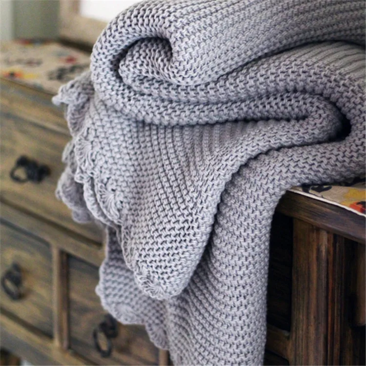 Chunky Knitted Blanket Large Soft Warm Winter Bed Sofa Blanket Thick Yarn Knitting Blankets