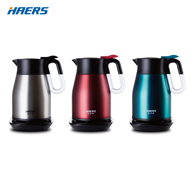 Haers Hand Pressing Type 1500ml intelligence appliance Stainless Steel Hot Water Electric Kettle