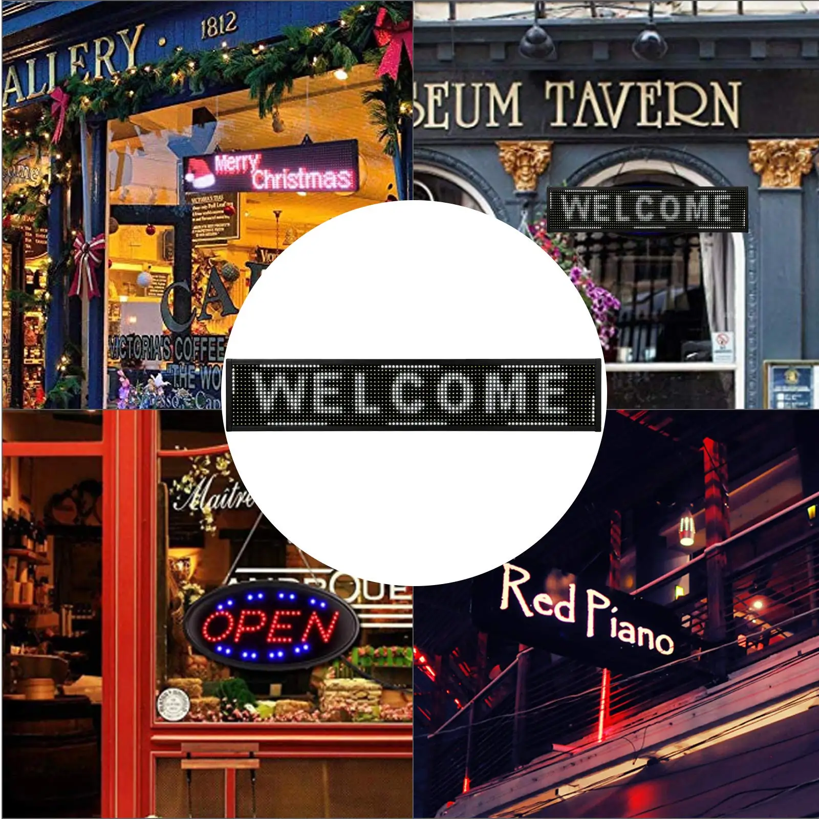  Led Sign 38 x 6.5 Inch Digital 96 16 HD Resolution White P10 Indoor Message Board Display
