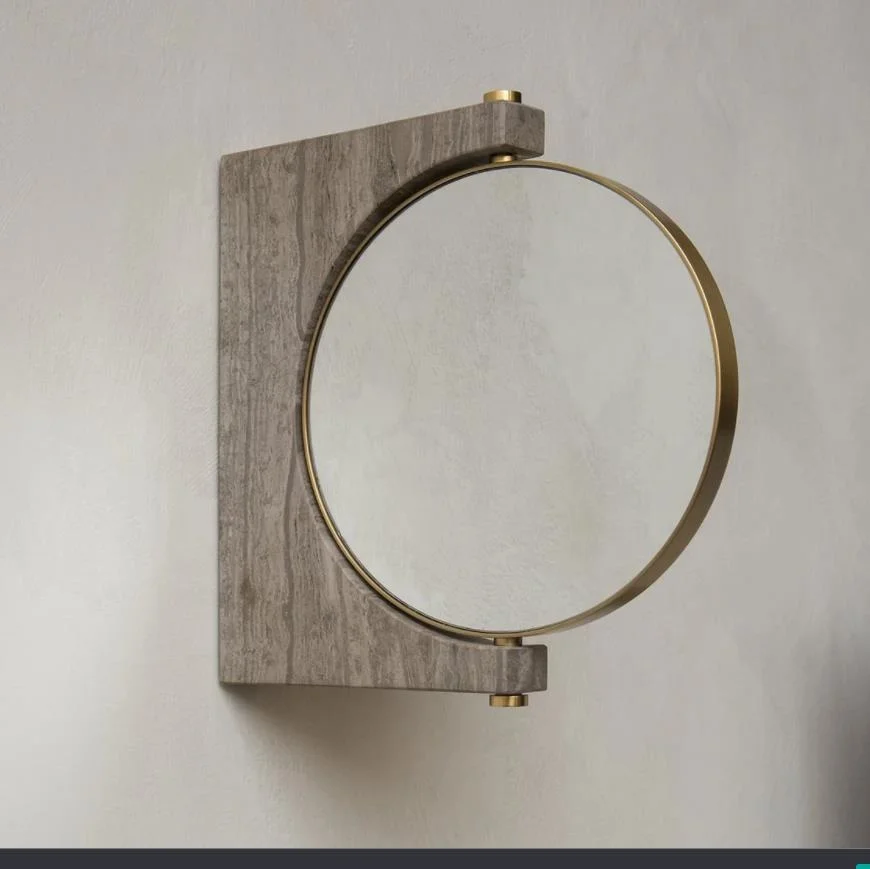 Dresser Table Marble Makeup Mirror stand-up and wall-mounted marble mirror