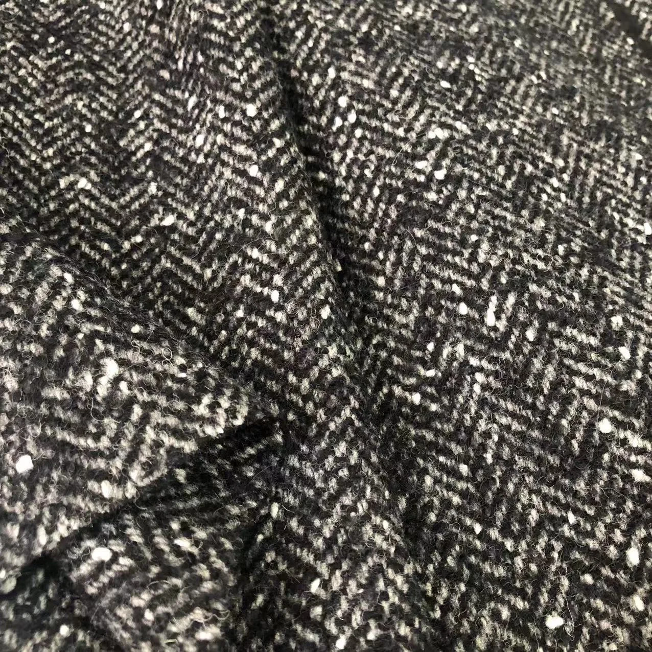 580g/m New Mixed-color Herringbone Check Coat Vintage 90Wool 3mohair 3alpaca 4Polyester Single-sided Wool Fabric Suit Jacket
