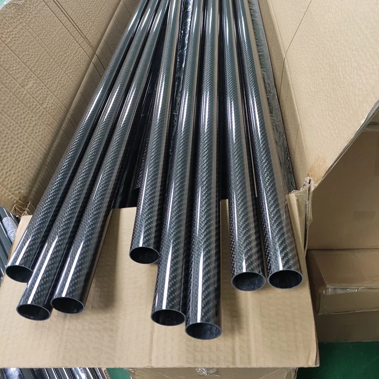 3K Glossy/Matte Carbon Fiber Round Tube 28x30x1000mm Roll Wrapped Carbon Fiber Tubing