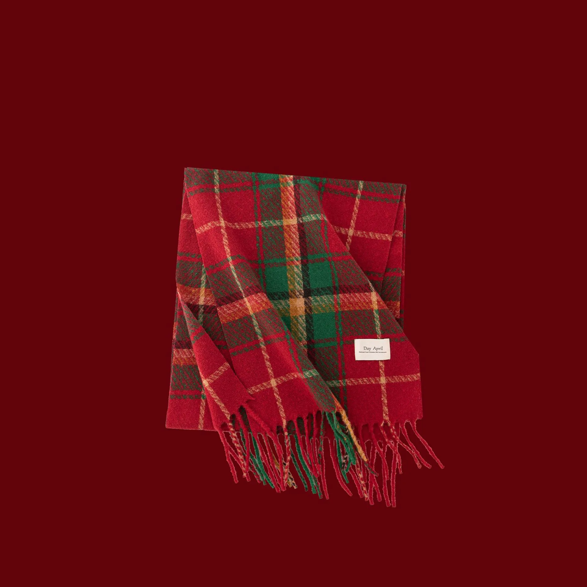 Customized Text LOGO Tartan Plaid Scarves for Women Winter, Long Scarves for Women with Fringe,Super Soft Scarf for Women Winter