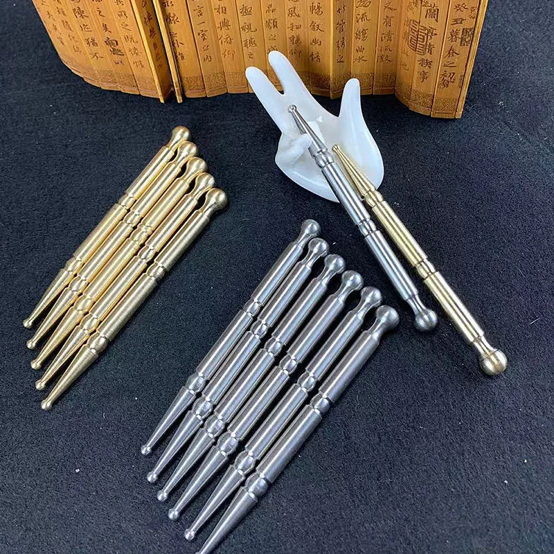 Wholesale Eye Stainless Steel Acupoint Pen Copper Ear Facial Meridians Probe Needle Pen Plantar Point Massage Reflexology Stick