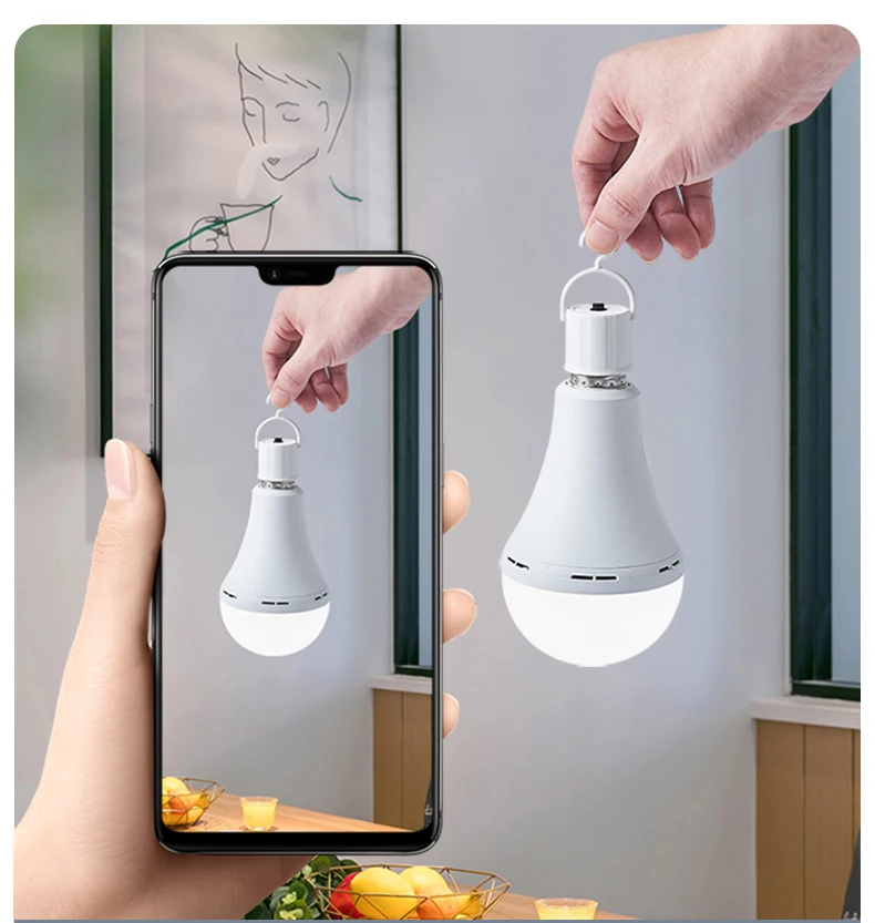 High Quality E27 B22 Rechargeable Battery 7W 9W 12W 15W LED Emergency Lamp Bulb for Camping