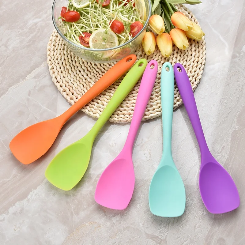 Heat Resistant Silicone Mixing salad spoon,Fried rice and Vegetables ,Deep Frying Kitchen Serving Ladle  for kitchen tools