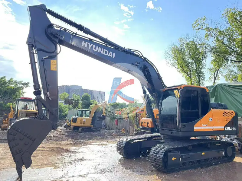 Hyundai 220 used excavator secondhand excavadora backhoe  22 ton in stock crawler digger hydraulic machine low price cheap