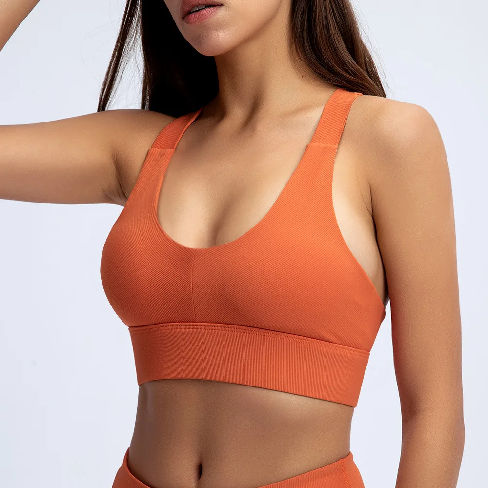 Women Gym Clothes Sportswear Woman Gym Leggings Padded Push-up Strappy Sports Bra 2 Pcs Sports Suits Seamless Yoga Sets