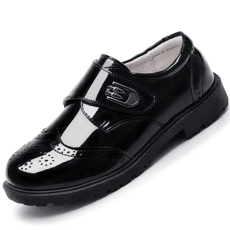 
Hot selling cheap boy black kids school shoes 